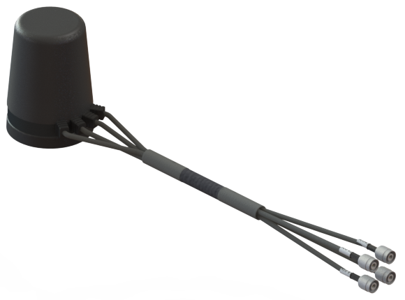 4X4 MIMO Omni Antenna, 2.1 - 2.5 GHz, 3.0 dBi, 4-Input Quad 45