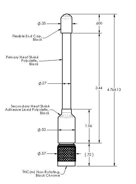 Omni Monopole Whip Antenna, 235 - 240 MHz, 0 dBi Gain | Southwest