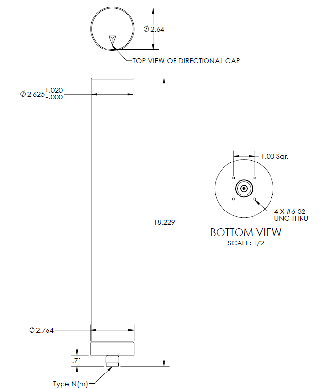 Cylindrical Sector Antenna, 2.1 - 2.5 GHz, 12 dBi | Southwest