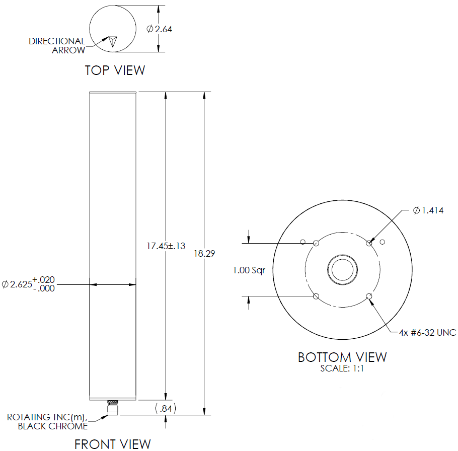 Cylindrical Sector Antenna, 2.2 - 2.5 GHz, 12 dBi | Southwest